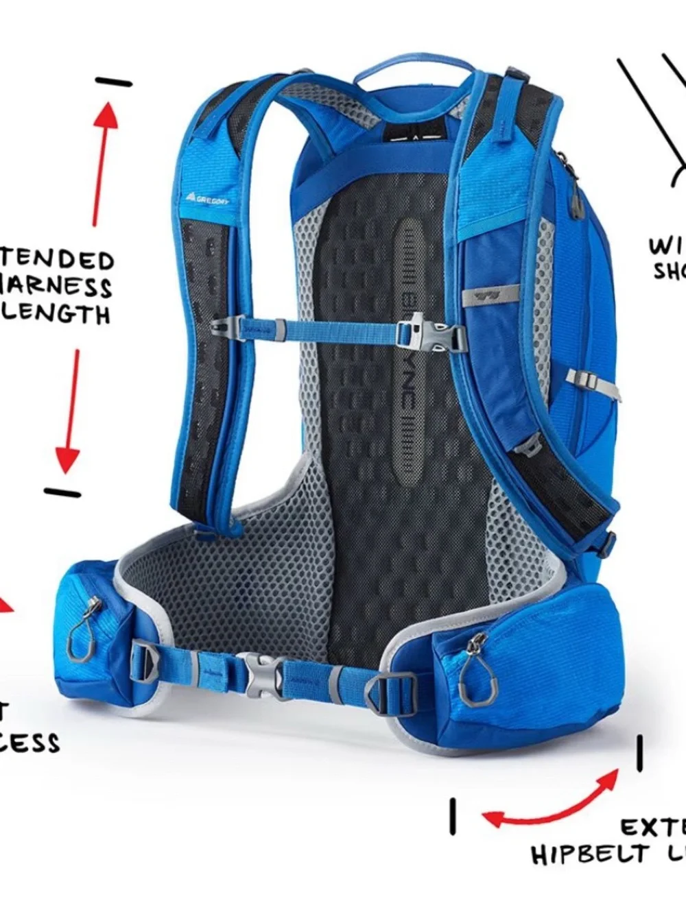 Gregory Blue Hydration Daypack - Men's Lightweight Backpack